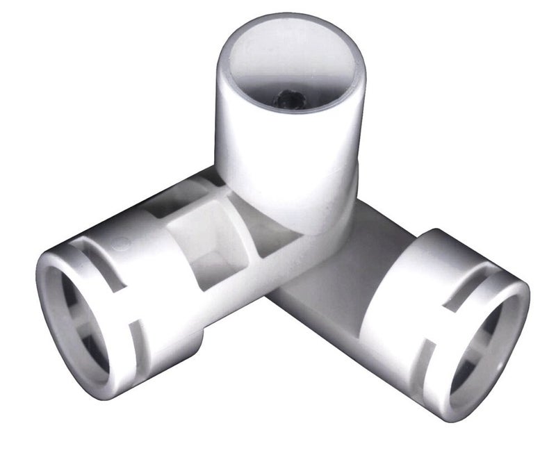 PVC- Adjustable joint fitting 1" 3-Way (Furniture Grade White)